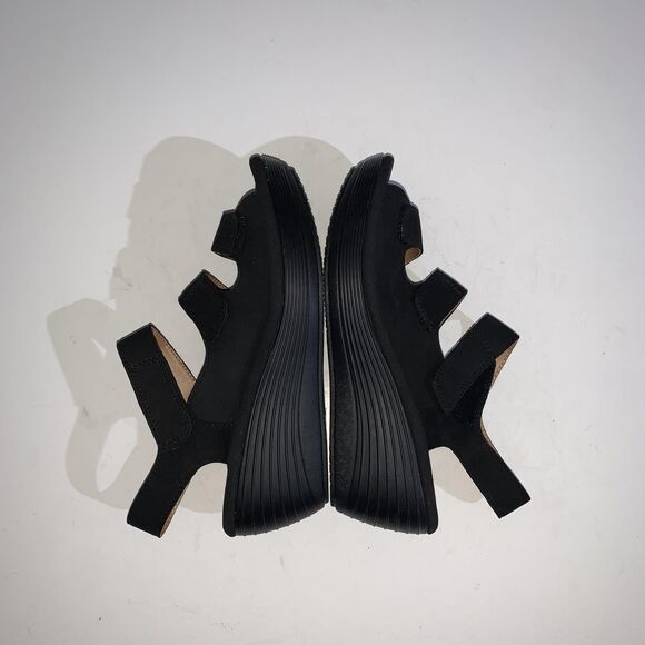 Clarks Sandals Womens Size 7.5 Black Reedly Juno Wedge Platform Comfort Leather - Picture 8 of 10